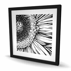 212 MAIN Gerbera Flower Black Framed Matted Print Wall Art (24x24 in.) - Nature-Infused Framed Prints, Home Decor Gift for Home Supplies & Decoration
