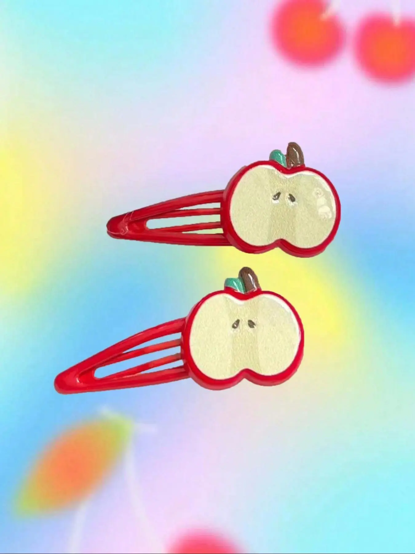 Cute Apple Design Hair Clips, Fashionable Hair Accessories for Women & Girls, Minimalist Headwear Suitable for Thick Hair, Little Girl Hair Clips