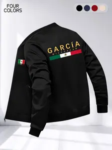 Men's Spring Fall Casual Jacket, Zip Pocket Design, Guanajuato Print, Lightweight Comfortable, Fashion Versatile Outerwear