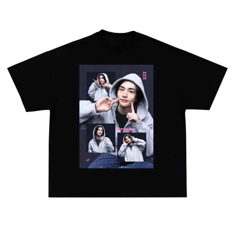 Hyunjin  Kpop Fans Short Sleeve T Shirt Men Women Size S-5XL