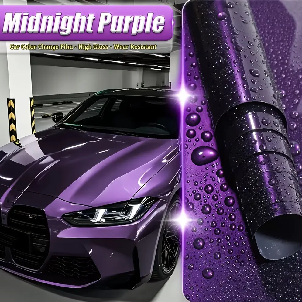Car Wrap Film, Vinyl Car Decal, Body Sticker, Electroplated Night, 50cm X 152cm, Air Channel Technology, Easy Install, Bubble-Free, Waterproof, Scratch-Resistant