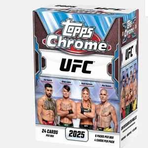 Topps 2025 Topps Chrome UFC Blaster Box - 6 Packs with 24 Cards Total - Collectible Sports Trading Cards