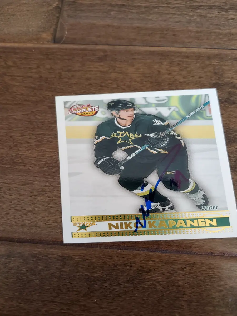 2002-03 PACIFIC SIGNED CARD NIKO KAPANEN STARS THRASHERS COYOTES FINLAND # 503