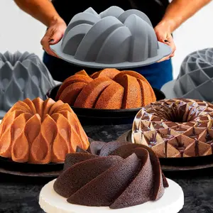 To encounter 4-Pieces Silicone Fluted Cake Pan for Halloween Mu Si Chocolate Custard Brownies Bread Flan Meatloaf Jelly Heat-Resistant Non-Stick Baking Mold for Special Occasions，Christmas and Thanksgiving Gifts