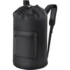 100L Laundry Bag Backpack 16x32 Inch  Laundry Backpack with  Straps Adjustable Portable Laundry Hamper for College Laundromat Apartment Camping Black