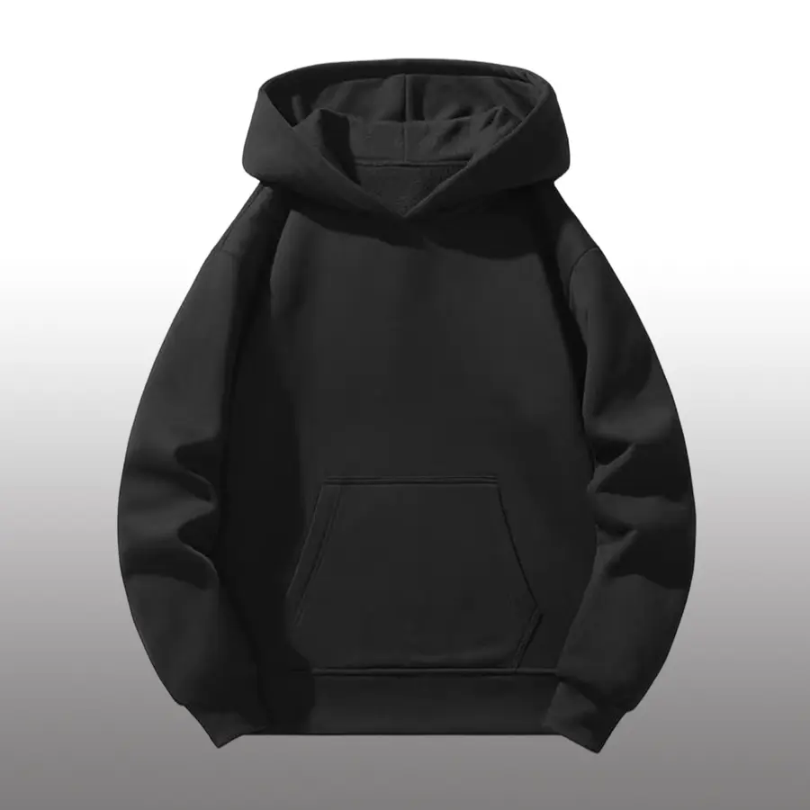 Men's Stylish Pullover Hoodie Sweatshirt, Plain Regular Fit with Kangaroo Pocket, Long Sleeve Casual Fashion for Fall & Winter, Sweatshirts, Menswear