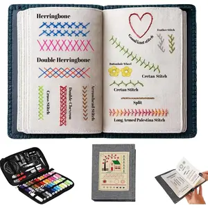 2026 Upgraded Embroidery Stitch Book Kit, 108 Patterns with Tools & Tutorials, Beginner Embroidery Kit, Portable  in  Hand Embroidery Book for Adults & DIY Craft Lovers