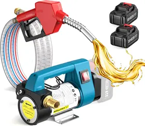 Seesii 21V Cordless Fuel Transfer Pump - 12 GPM Electric Diesel Pump with 2x4.0Ah Batteries, Auto-Shutoff Nozzle & 2x6.6FT Hoses- Portable Kit for Diesel, Kerosene & Machine Oil, Black Friday Deals