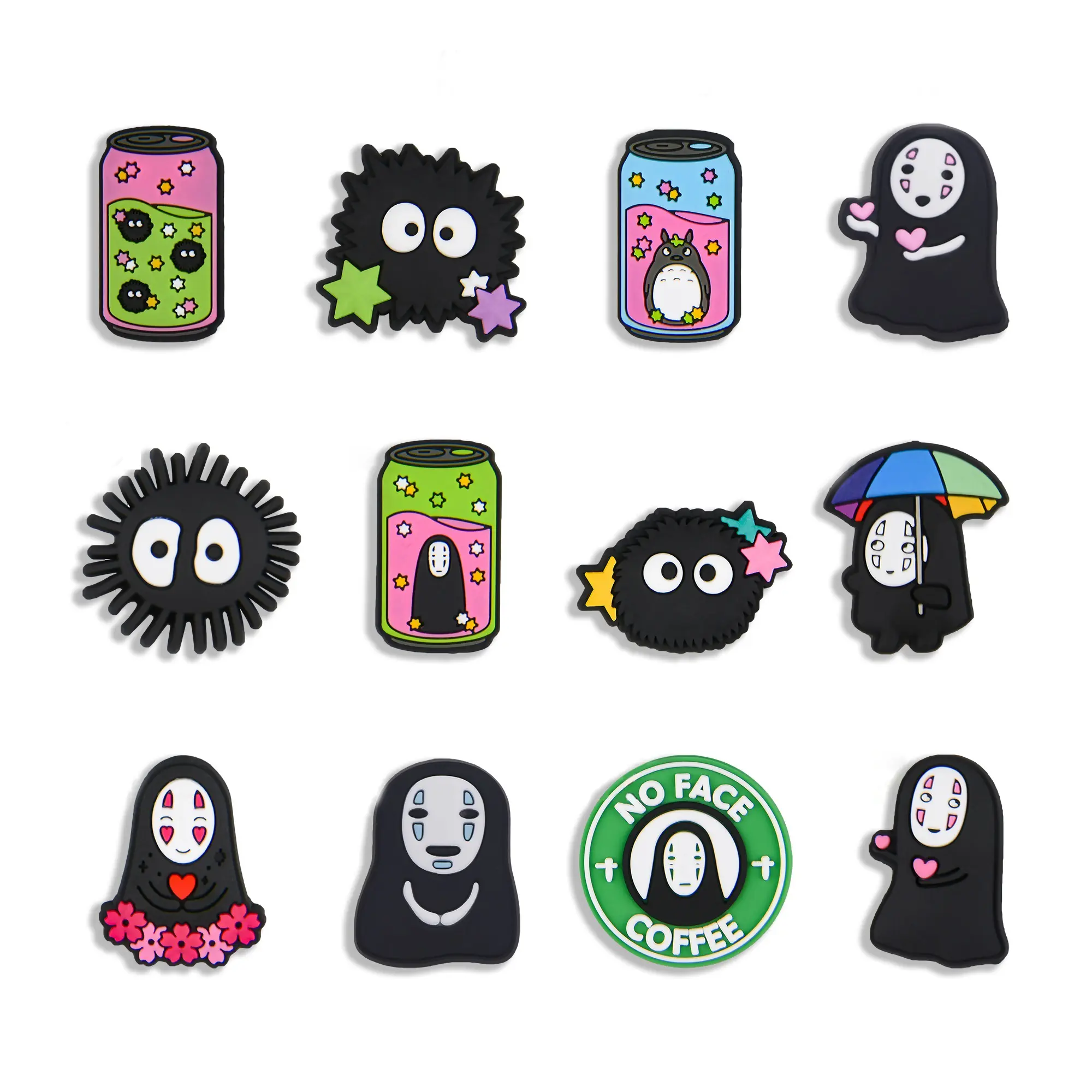 Spirited Away Croc Charm 12PCS PVC Clog Pins Accessories Party Favors Birthday Gifts Holidays Decoration for Boys Women Girls