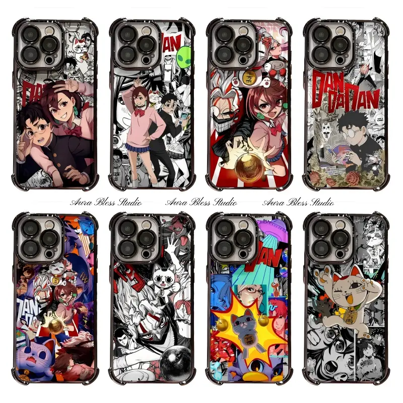 Anime Dandadan Comic DAN DA DAN Takakura Ken Okarun Phone Cases For iPhone 17 Promax Air 16 15 14 Pro Max Plus 13 12 11 Black Transparent Electroplate TPU Shockproof Protective Cover Gifts For Birthday Valentine Christmas Thanksgiving Halloween