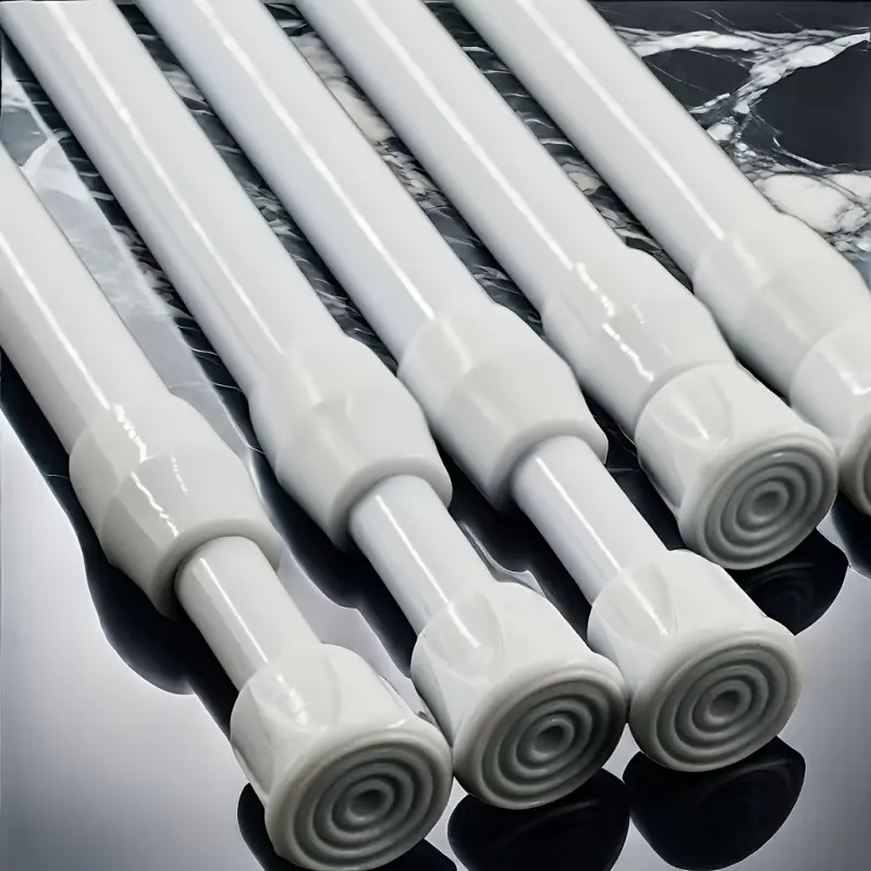 Adjustable Telescopic Curtain Rod, Adjustable Curtain Rods - Heavy duty Steel Plastic Rod, Suitable for Windows, Towel Shelves - Home Accessories, Adjustable Length, Anti rust Surface Treatment