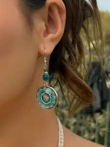 Vintage Style Turquoise Decor Dangle Earrings, Boho Style Jewelry for Women, Trendy All-match & Exquisite Jewelry for Birthday Gift, Trendy Fashionable Accessories