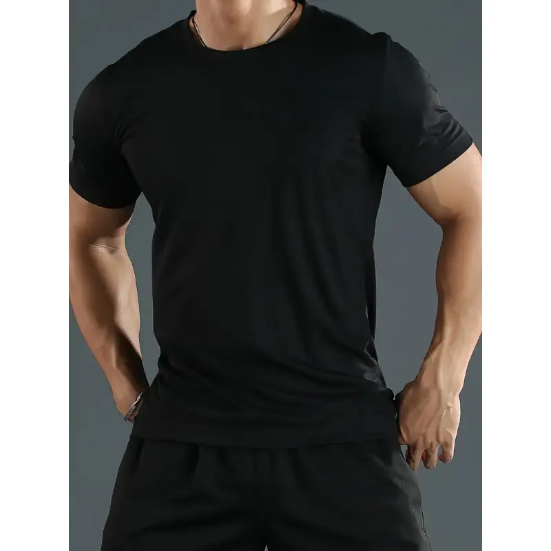 Men’s 1/6 Pack Quick Dry Crew Neck Short Sleeve Dry Fit Tees - Slim Fit Moisture-Wicking Athletic Fitness Apparel, Gym Training Sportswear for Running