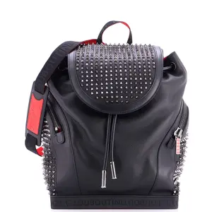 Pre-owned christian louboutin Leather, Rubber Backpacks Explorafunk Backpack Spiked Leather by Rebag