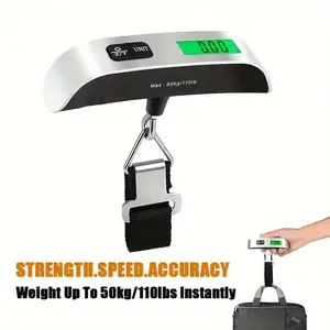 Digital Handheld Luggage Scale with LED Display, Compact Portable Design, Durable Stainless Steel Construction, Easy to Clean Surface, Versatile Travel Accessories