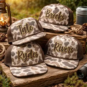 Personalized Kids Camo Snapback Hat Custom Name Baby Toddler Youth Adjustable Cap Outdoor Hunting Gift for Boys Girls