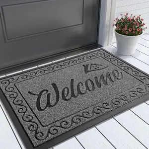 Welcome Door Mat, Heavy Duty Durable Door Mat for Home Entrance, Outdoor, Indoor, Front Door Mat for Patio, Floor Entry, Porch, Garage, Office, Waterproof home essentials stuff for bathroom