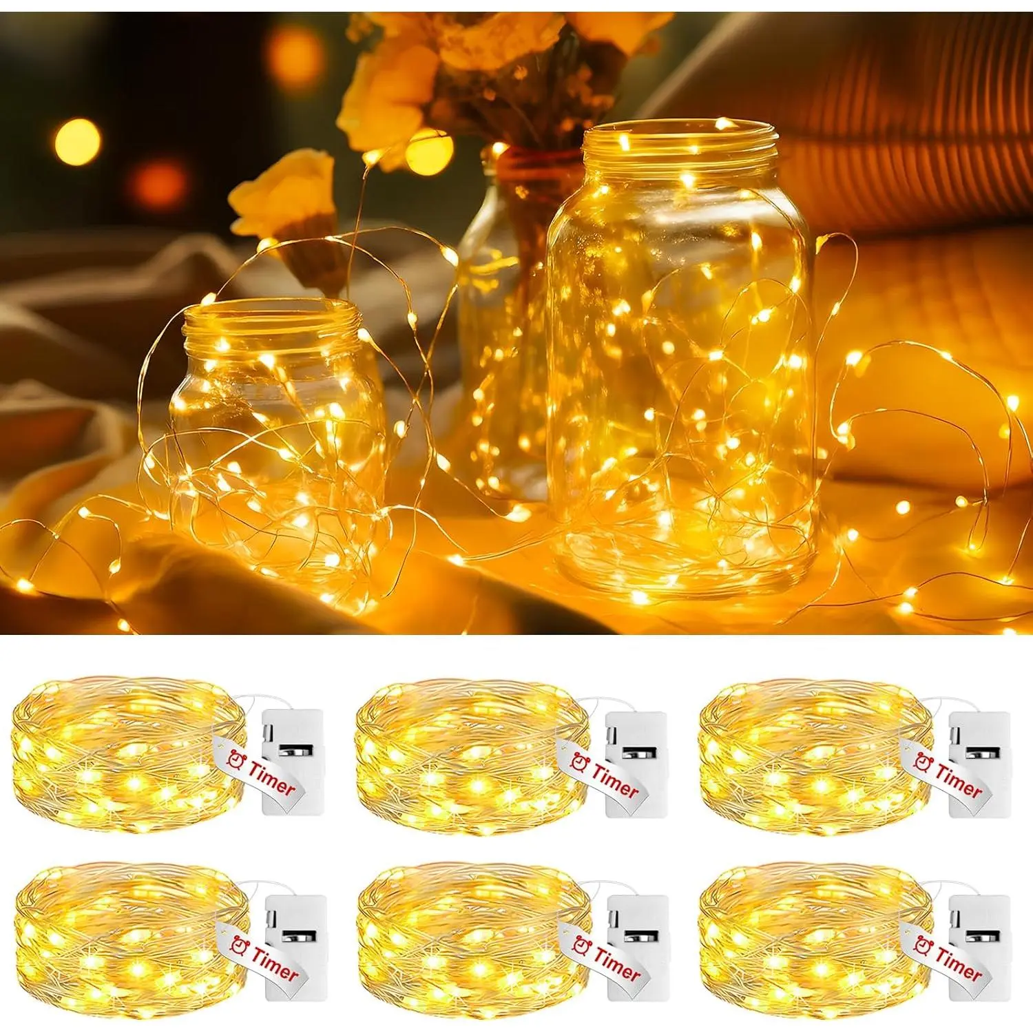 Household daily necessities litogo 6 Pack Red Fairy Lights Battery Operated with Timer, 20 LED 3 Modes Twinkle Light, 7ft Waterproof Silver Wire Mini Small Bulk Mason Jar String Light, Decor for Wedding Party Christmas Household daily necessities litogo 6 Pack Red Fairy Lights Battery Operated with Timer, 20 LED 3 Modes Twinkle Light, 7ft Waterproof Silver Wire Mini Small Bulk Mason Jar String Light, Decor for Wedding Party Christmas