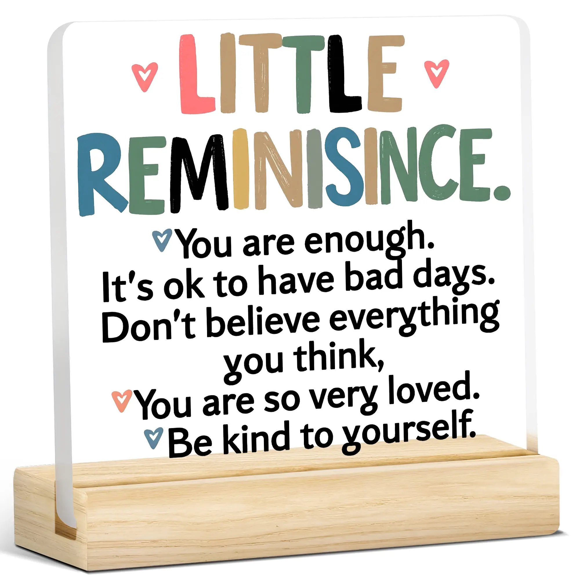 Motivational Acrylic Affirmation Sign for Desk, Mental Health Decor, Daily Reminder for Women & Teens, Ideal for Therapy Rooms & Offices