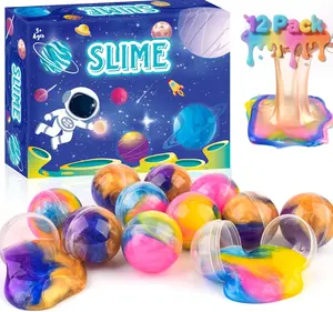 Galaxy Slime Balls 12 Pack for Kids Non-Sticky Soft Slime Party Favors Classroom Prizes Valentine's Day Gifts Stocking Stuffers Easter Basket & Goodie Bag Fillers