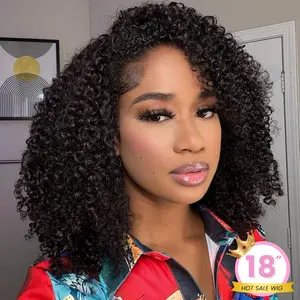 【Half Wig】Bling Hair Human Hair Half Wig for Black Women 200% Density 3 In 1 Half Wig Human Hair 12-32 Inch Spiral Curly Seamless Flip Over Wear and Go Wigs with Drawstring Quick Install Beginners Friendly FallFreshness
