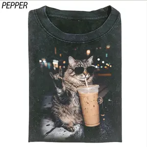 Cool Cat Iced Coffee Shirt, Funny Realistic Cat Meme Tee, Aesthetic Coffee Lover Graphic T-Shirt, Chill Cat Streetwear Shirt, Gift for Cat Lovers