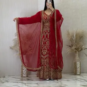 Dubai Crystal Stunning Khaftan   - Royal Blue Embroidered Kaftan for Women