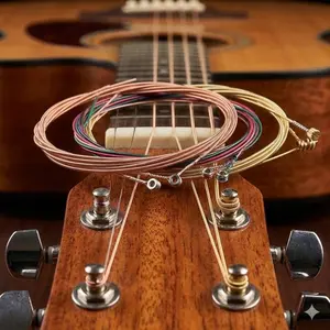 Professional Phosphor Bronze Guitar Strings - Rust-Resistant, High Durability, Reduced Breakage Risk. Crystal Clear Tone for Acoustic Guitars. Ideal for Practice, Studio & Live Performance. Upgrade Your Instrument with Premium Quality Strings.