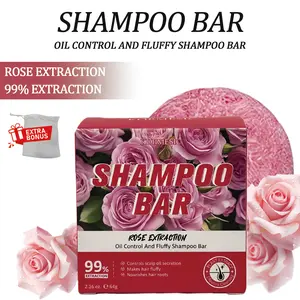 Rose Oil Shampoo Bar for Hair Regrowth, Shampoo Soap for Scalp and Anti-Hair Loss, Strengthening, Thickening&Volumizing Soap for Men & Women, Paraben, Sulfate & Silicone Free