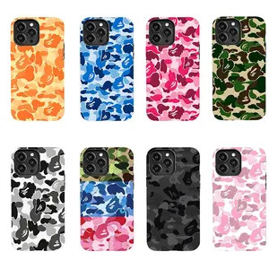 Bape Protective Camo Streetwear Phone Case Suitable for iPhone 17/16/15/14/13/12/11 Pro Max/Plus and Samsung Galaxy S23FE/22/23 Impact Resistant Hard Case with Impact Dispersion Technology & Flexible Rubber Liner Glossy Finish UV Protected 2-Piece Design