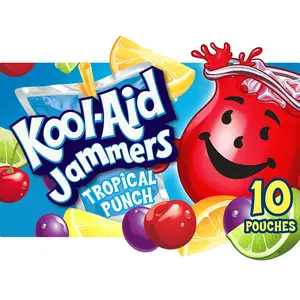 Jammers Tropical Punch Drink Pouches – 10 Pack, 6 fl oz Kids Juice Drinks, Vitamin C, School Lunch & On-the-Go Hydration