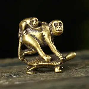 Elegant Antique Copper Sculpture of Turtle & Monkey, Unique Home Decor, Decorative Sculptures, Perfect Gift Choice, Bronze Finish Artwork