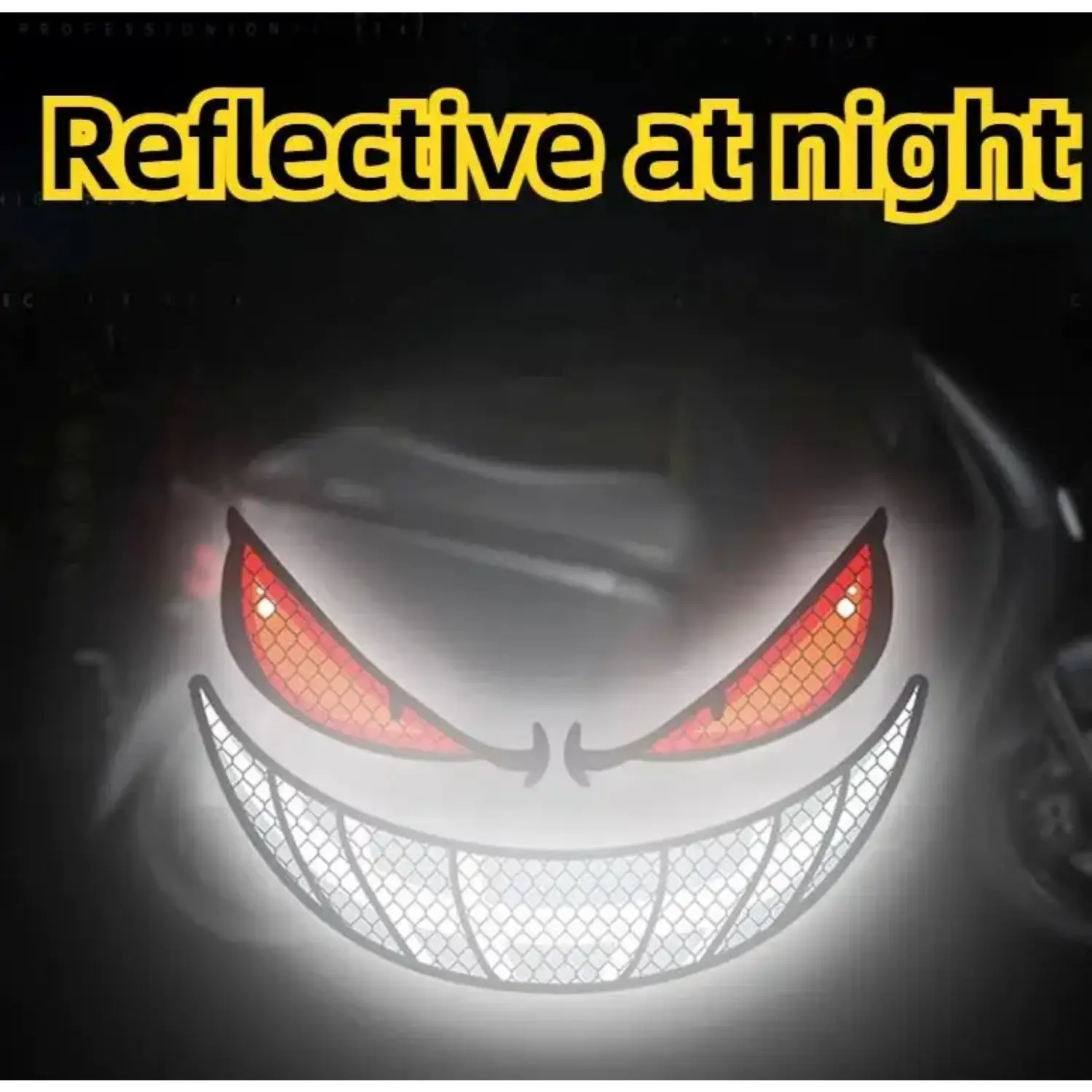 Evil Demon Eyes Dark Motorbike Helmet Graphic Decal, Helmet Fairing Rear Window Safety Warning Decoration Decal Electric Car Motorcycle Reflective Stickers Sticker Decals