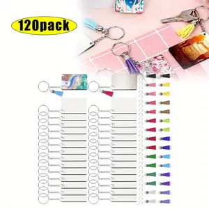 120 Pcs Pendant Keychain Blank Set Sublimation Keychain Blanks for DIY Keychain Crafting Beauty & Personal Care