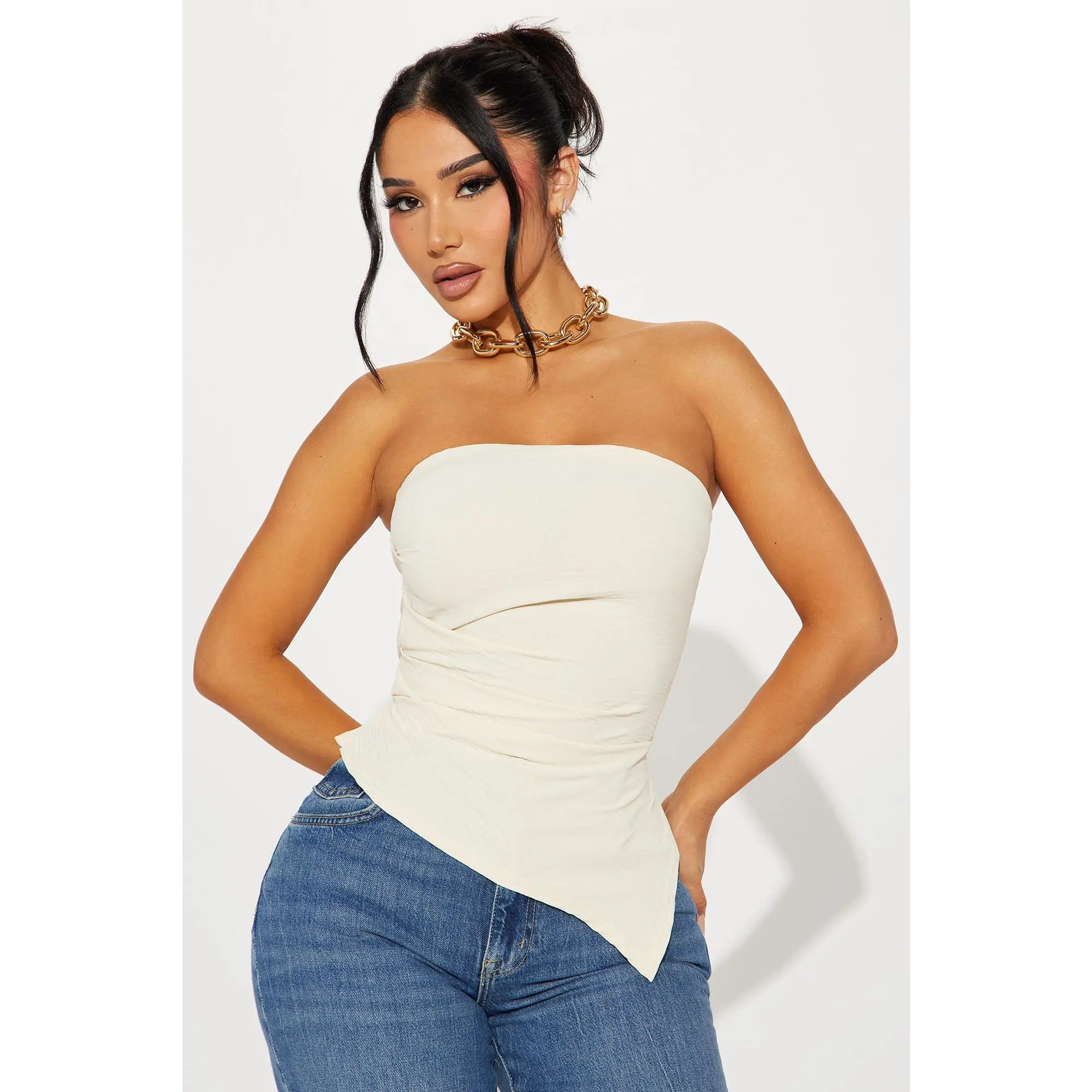 Valerie Asymmetrical Top - Cream