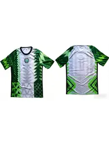 Nigeria Home Football Jersey Green Football Training Men's 3D Printed Quick Drying Short Sleeved Family Matching 2026 New