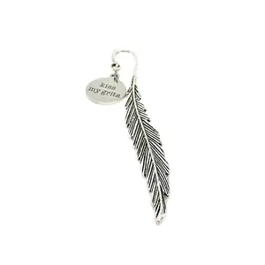 Kiss My Grits Charm Feather Stem Bookmark, Planner Bookmark, Gift For Her, Wife Gift, Funny Gifts, Funny Quotes, Sayings, Southern Girl Gift