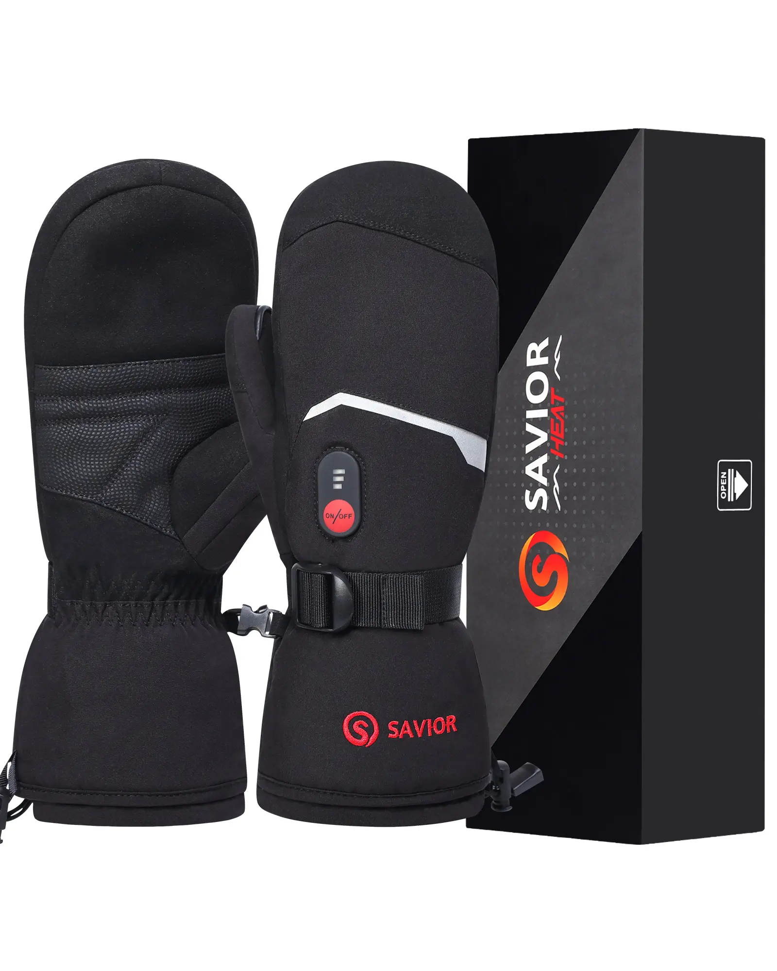 Heated Snow Mittens for Men Women, Rechargeable Ski Mitts with Touchscreen Thumb for Winter Outdoor Multi Purpose Glove Wrist Wrap