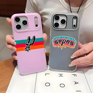 Teams Logo S-San A-Antonio Spurs Phone Case For iPhone 17-11 Pro Max Plus, Jelly Clear Case Soft TPU Bumper, Shockproof Scratch-Resistant Durable, Ultra-Thin Precise Fit, Anti-Yellowing Crystal Back, Gift Men Women