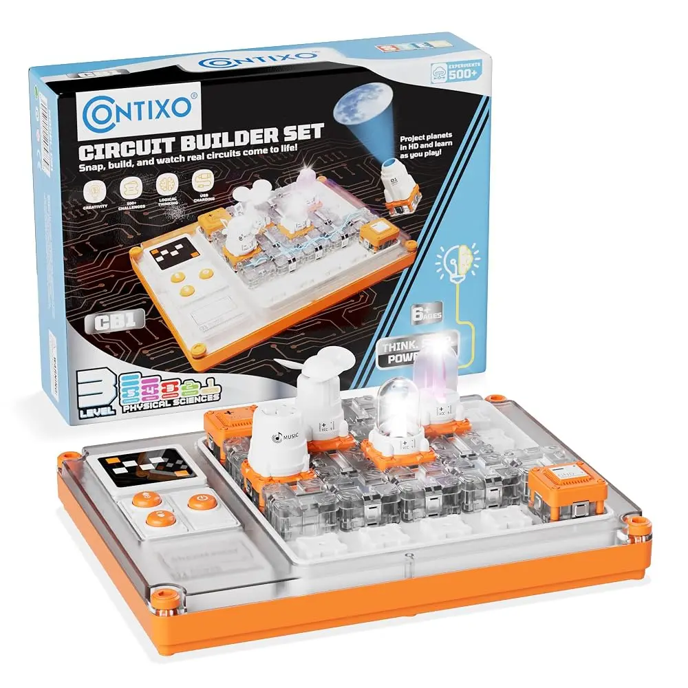 Contixo CB1 Kids Science Circuit Building Kit with 500+ STEM Experiments, Snap-Together Modules, Educational Electronics Discovery Toy for Boys and Girls Ages 6-12
