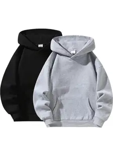 Men's Hooded Sweater, Long Sleeve Pullover, Regular Version, Soft Breathable Fabric, Durable, Daily Comfort, Machine Washable, Casual Outdoor, Urban Street Style, Men in Grey Hoodie SpringStatements Black Blue