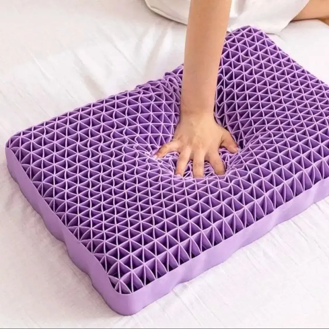 Supportive Pillow for Neck Shoulder Pain Relief 100% Elastic Grid Oversized Cool Ergonomic Pillow with Breathable CoverGift.