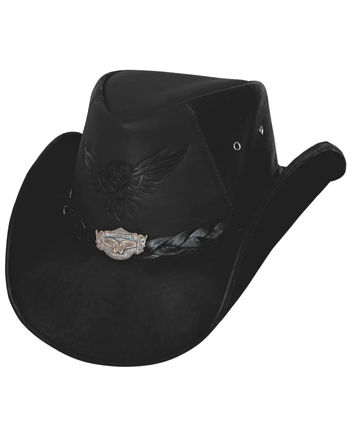 Bullhide Men's Men'S King Of The Road Top Grain Leather Hat - 4031Bl