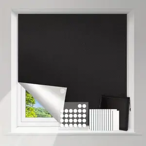Portable No Drill Blackout Window Shades, Cuttable Temporary Blackout Curtains with Stickers for Bedroom, Nursery, RV, Dorm, 118" x 57"