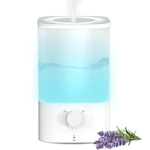 ZAFRO 3.2L Comfort Humidifiers for Bedroom, 360° Adjustable Nozzle & 7 Color LED Night Light, Top Fill Design & Multiple Mist Levels, Ultrasonic Cool Mist Humidifier with Auto Shut-off, White