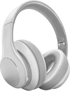 Headphones   Over Ear, 40 Hours Playtime  Headphones with Microphone,Foldable Light Weight Headset with HiFi Stereo Sound for Travel Work (White)