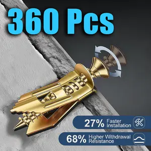 120/240/360 PCS High‑Strength Self‑Drilling Drywall Anchors & Screws, 66LB Large Load Capacity, No Pre‑Drilling Required for Indoor Wall Hanging