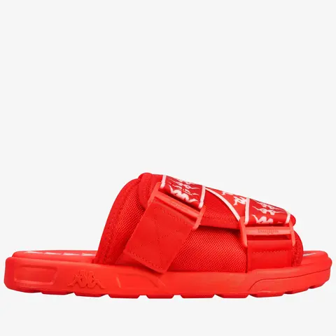 Men's 222 Banda Mitel Casual Slipper Sandals - Single Strap, Multi-Print (Red Flame, Coral, White), Synthetic PVC Beach Slides Footwear, Comfy Footwear Slides