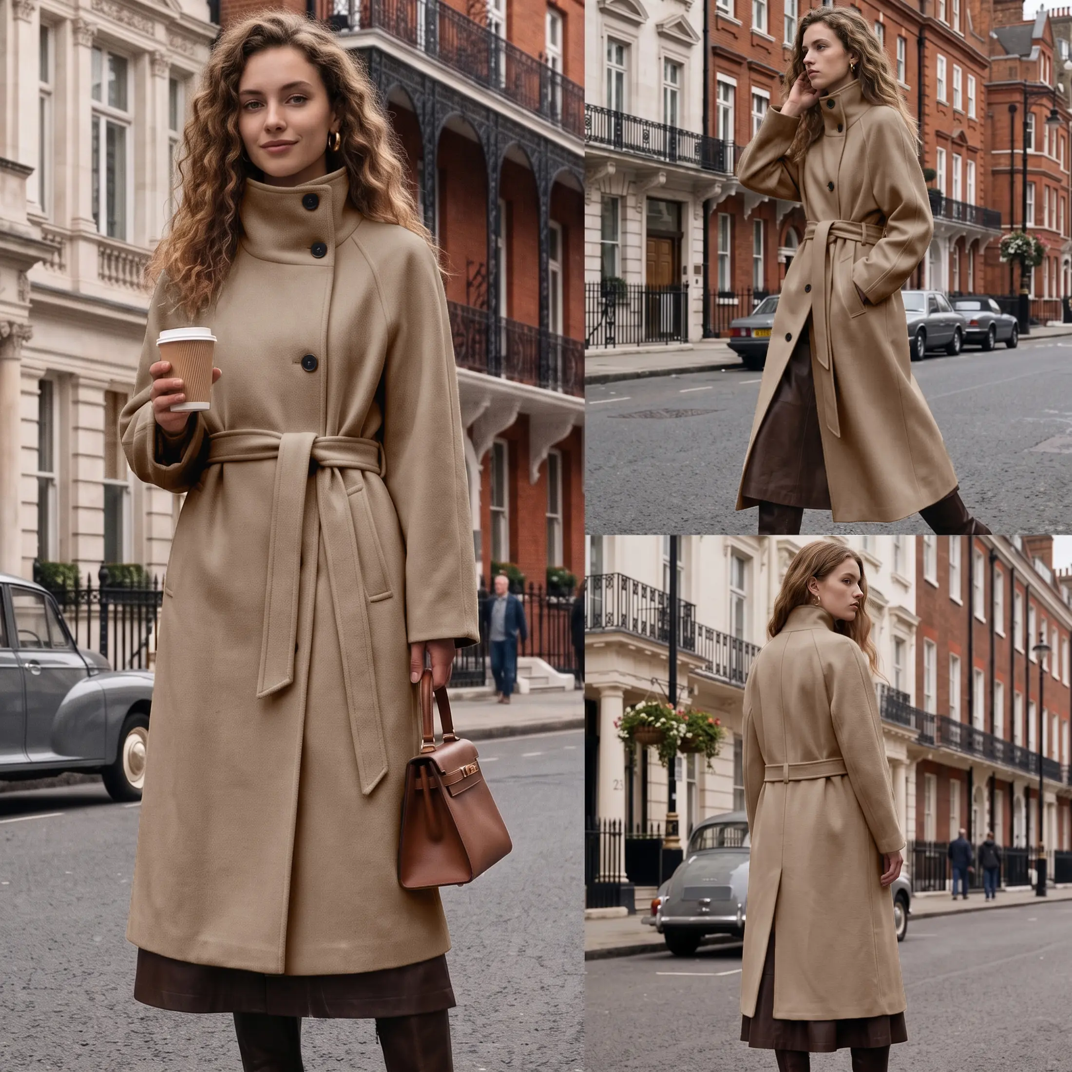 Mibbory Wool Blend Pea Coat for Women Funnel Neck Trench Coats with Removable Belt Button Down Lapel Peacoat Long Jacket for Office Casual Wear 2026 Fall Winter Clothing