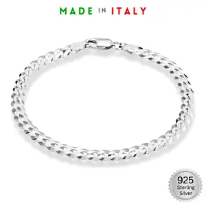 925 Sterling Silver 4.8mm Cuban Link Bracelet 7 inch Made in Italy (5.35g)